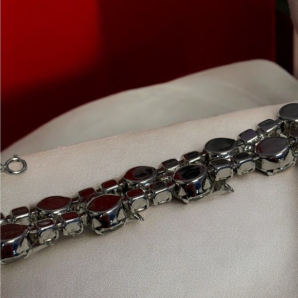 Albert Weiss Vintage Silver Rhodium Crystal Bracelet 7-1/8” - Picture 13 of 14
